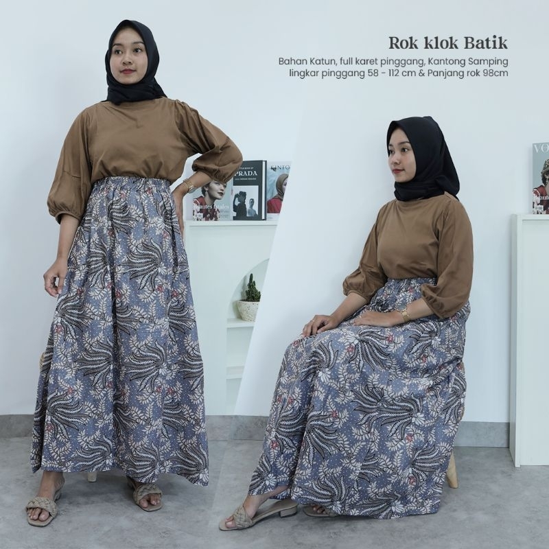 Rok Klok Motif Batik All Size - Naira Batik