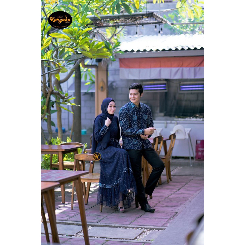 Baju Batik Couple Gamis Keluarga Bahan Katun [PREMIUM QUALITY] - Couple Batik Pasangan Terbaru