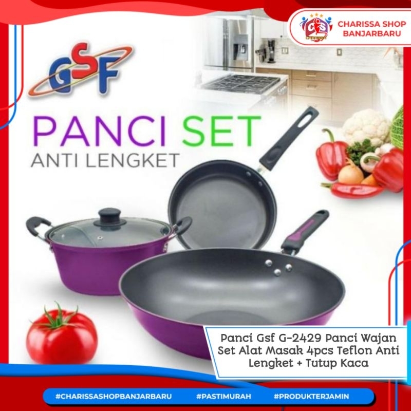 Panci set gsf set 4pcs / panci set teflon gsf anti lengket 2429