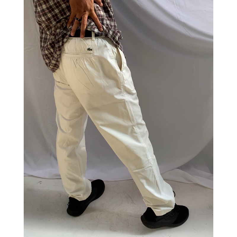 Celana Chino Golf Lacoste Casual White Size 34 Second