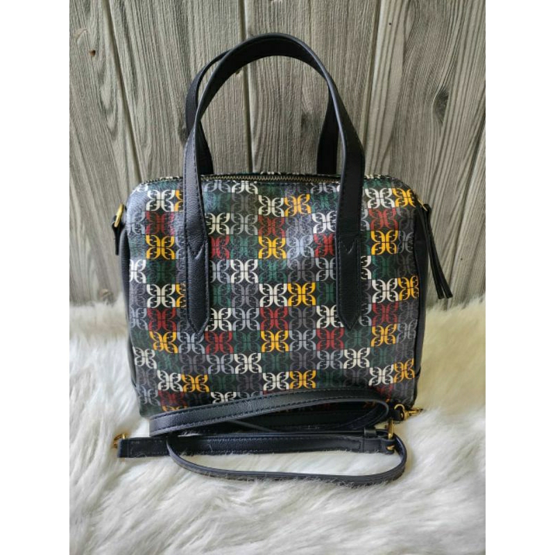 FOSSIL sydney satchel black multicolor crossbody bag