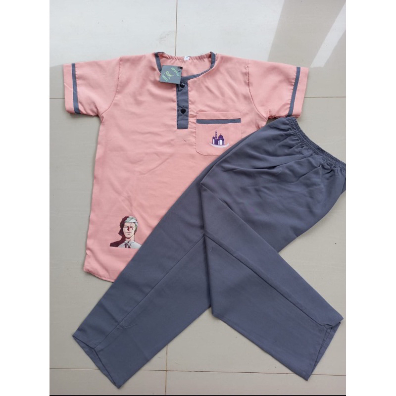 Set Baju Koko Pildacil Anak 1-5 Tahun / Set Kurta Pakaian Muslim Anak Laki Laki