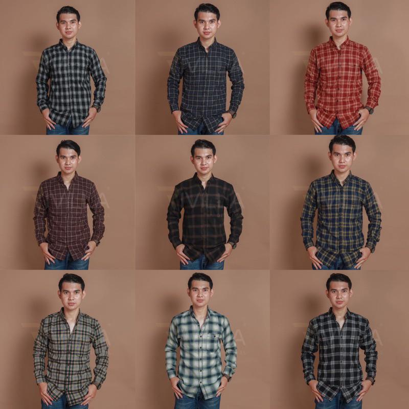 Kemeja Flanel Besar Jumbo XXL XXXL Impor Pria Distro Lengan Panjang,Kemeja Kotak Kotak Pria Lengan P