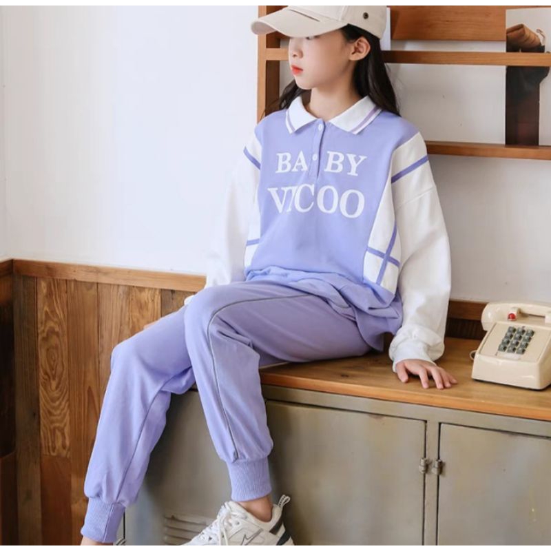 setcel VICOO lilac & hitam 6 sampai 8/9 tahun