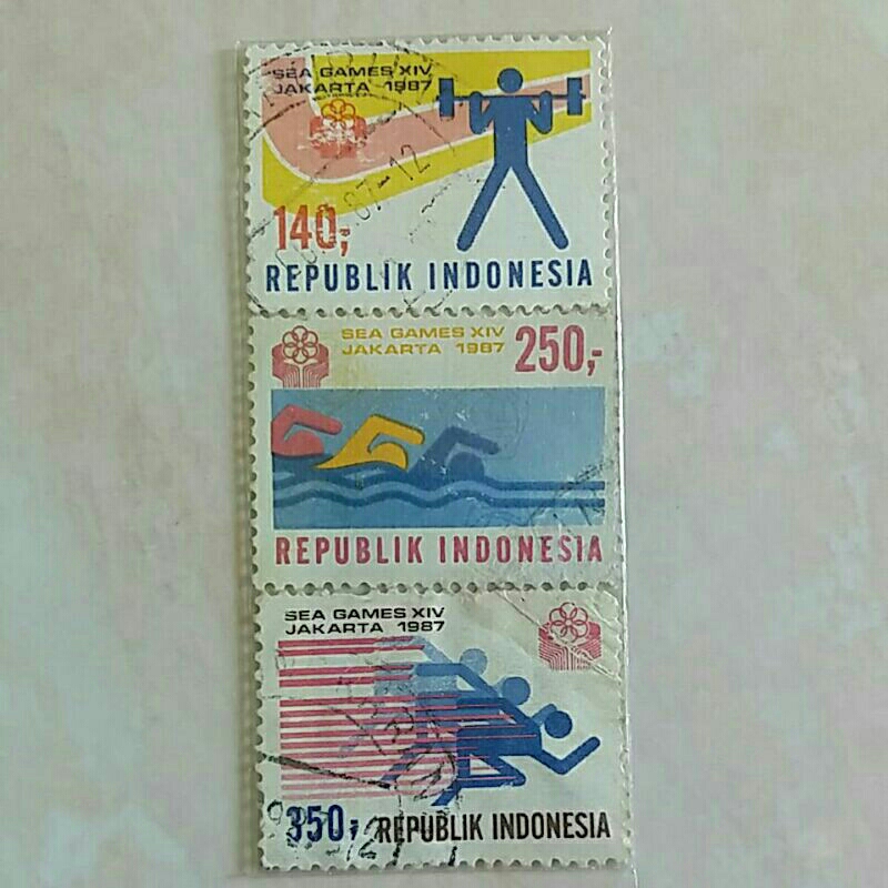 

(AB) Perangko Indonesia 1987 Sea Games XIV Set Lengkap 3pcs Used