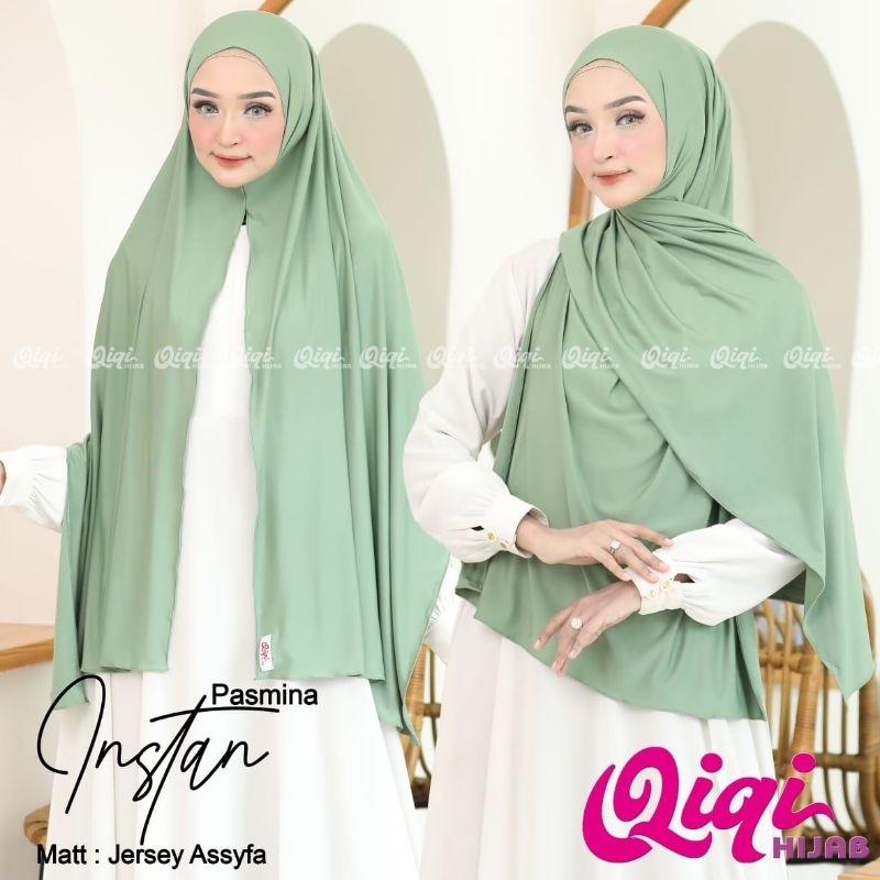 (Qiqi Hijab) PASHMINA INSTAN •pashmina instan jersey premium•pasmina jersey