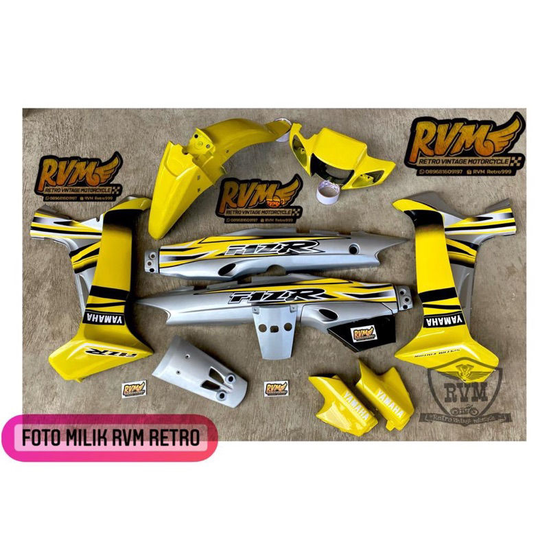 COD full halus body Yamaha Fiz R set striping SE kuning body fiz R kuning silver SE