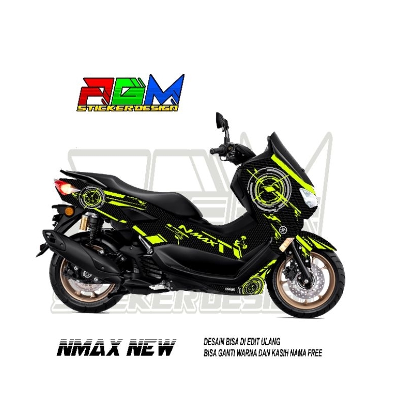 Striping Sticker Decal Nmax 2020-2023 Full Body motif carbon, Sticker Decal Nmax All New Full Body