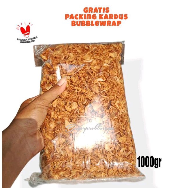 

Bawang Merah Goreng / Brambang Goreng kemasan 1kg plastik seal