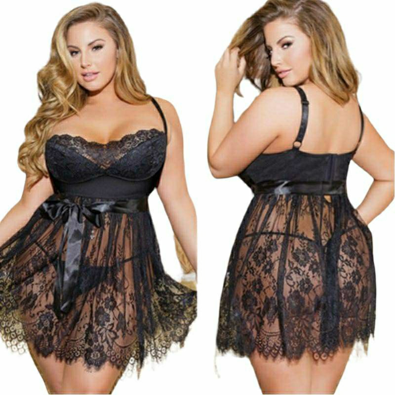 Lingerie Set Bunga Sexy Jumbo Big Size