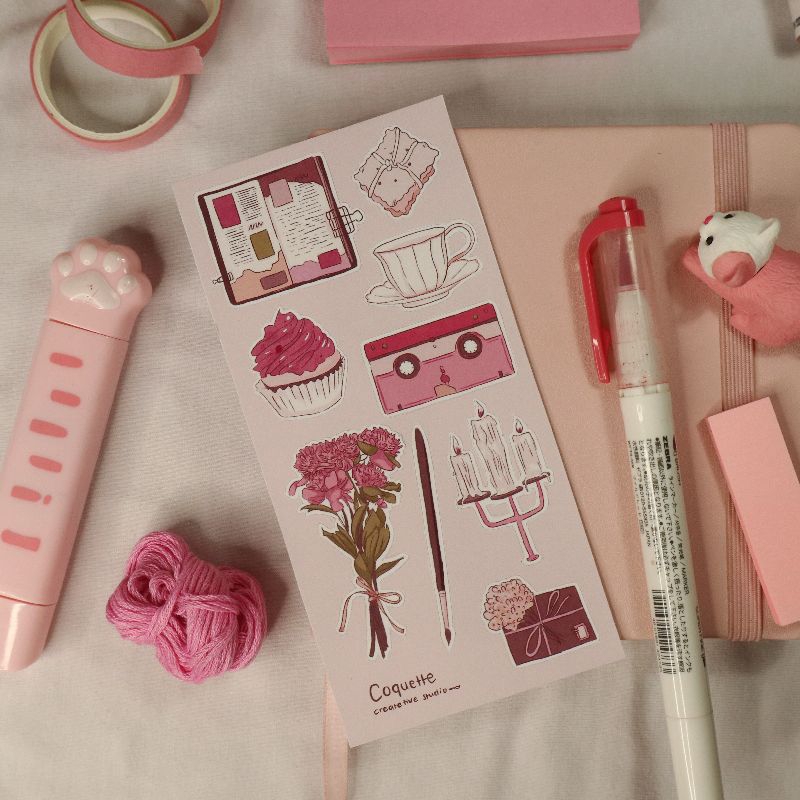 

Coquette sticker sheet (9 pieces)