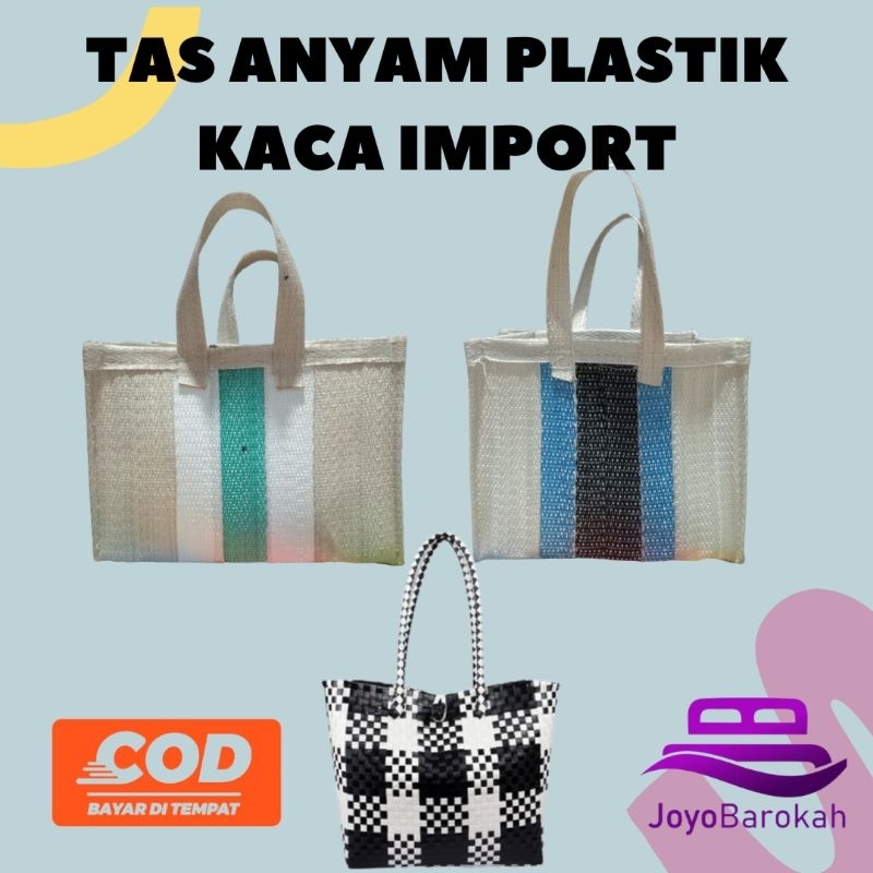 Tas Anyaman Plastik Kaca Premium Import