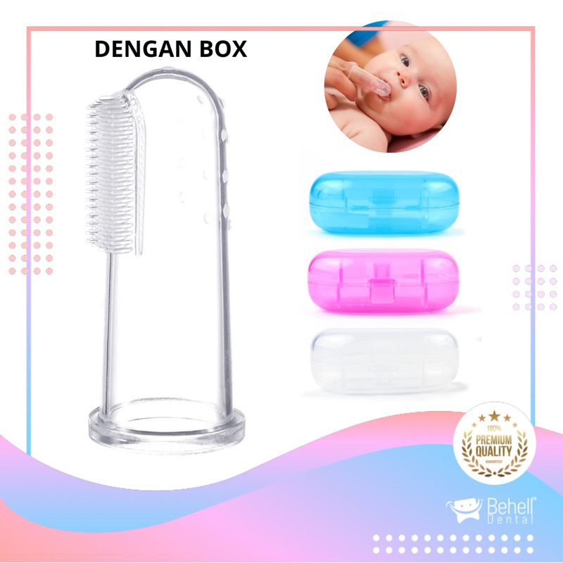 WITH BOX STERIL SIKAT GIGI Dan LIDAH BAYI /  SILICONE JARI / FINGER TOOTH BRUSH BABY ORIGINAL DAN AMAN BEHELLDENTAL