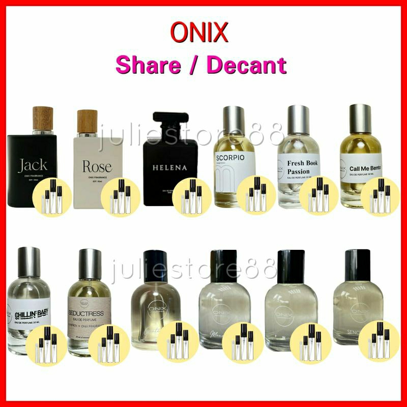 (Decant/Share) Parfum ONIX FWB Senoparty Mexicola Long Shower Jack Rose Helena Scorpio Seductress Chillin Baby Gratitude Call Me Bento Fresh Book Passion