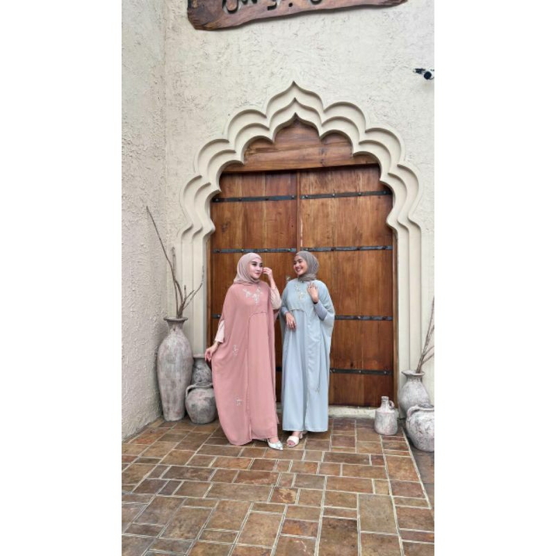 LS252 Queenstreet / Kishwa Kaftan Premium / Gamis Ceruty Babydoll / Dress Lebaran Premium / Gamis Dr