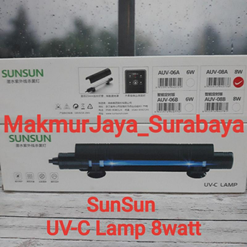 Lampu UV-C Aquarium Kolam 8 Watt Aquascape SUNSUN AUV-08A Chamber