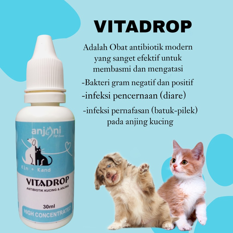 VITA DROP - OBAT ANTIBIOTIK KUCING CAT KITTEN INFEKSI ANTIBIOTIK 30ml