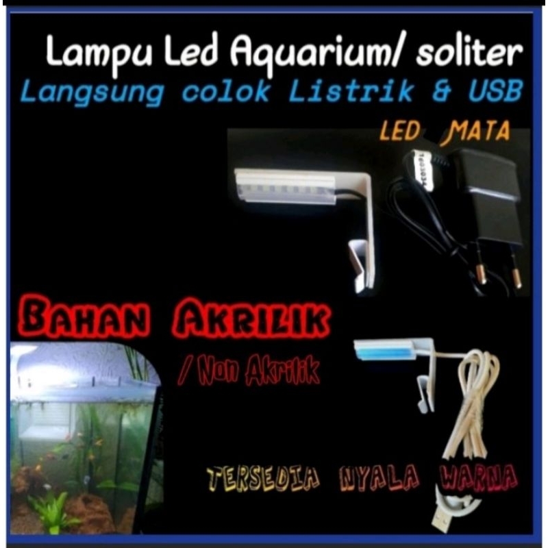 Lampu Aquarium Led Terang Lampu Ikan Hias Aksesoris Aquarium