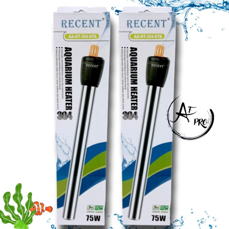 Pemanas aquarium HEATER STAINLESS RECENT AA HT 75WATT