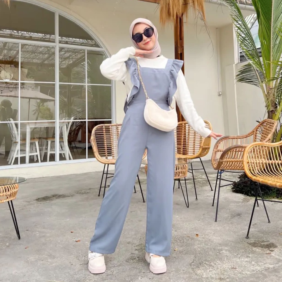 BERLIN JUMPSUIT KRIWIL OVERAL SET WANITA CRINCLE AIRFLOW PREMIUM (DBY)