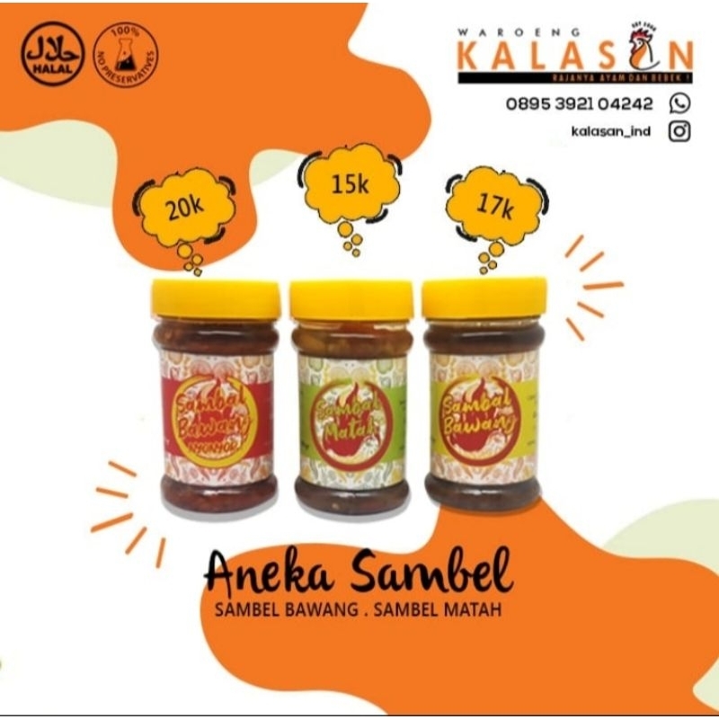 

sambal Kalasan aneka sambal bawang,matah