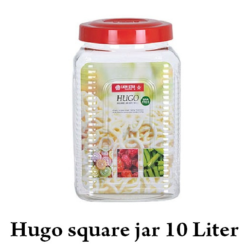 Toples kerupuk 10L Lion star PP-57 Hugo Square Jar 207 (10 Litre) / tempat kue camilan jajan