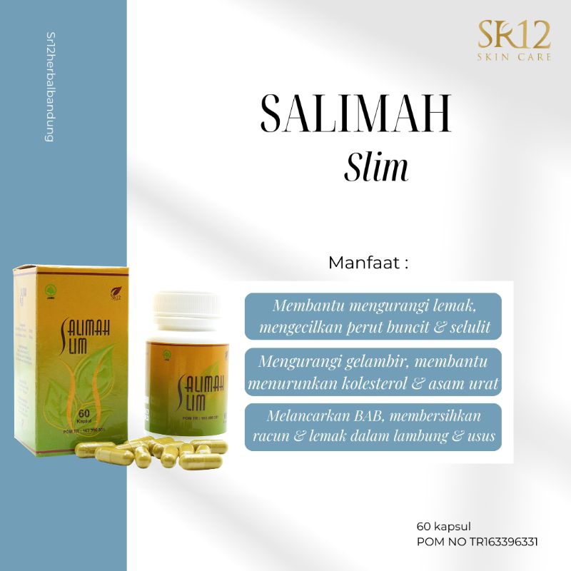 Pelangsing Herbal Ampuh Salimah Slim SR12 Obat Diet Herbal Pelangsing Badan Penurun Berat Badan Deto