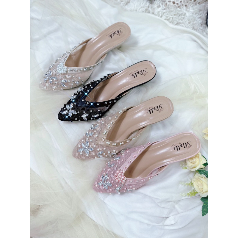 Termurah!!!! Heels 5cm brukat payet fatimah series/ wedding shoes / sepatu pengantin / sepatu tunangan