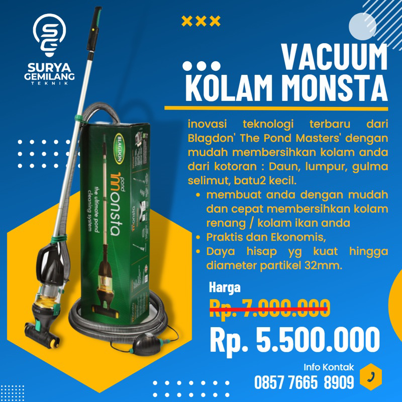 Mesin Vacuum Pump Pembersih Kolam Ikan Alat Vacum Cleaner Kolam Renang Blagdon Pond Monsta