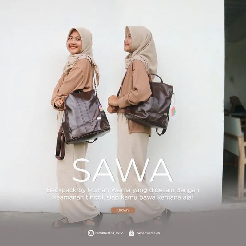 Tas Ransel Rumah Warna Sawa - Tas Ransel Korea - Tas Rumah Warna - Tas Ransel Wanita - Tas Ransel Ru