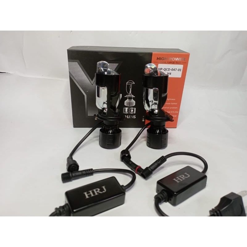 Lampu LED Y7 Projie H4 Mini Projector Lensa Mobil Motor