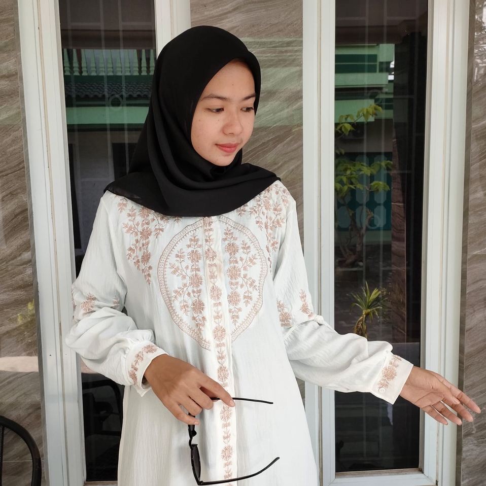 Gamis GRESYA Crinkle Airflow Bordir Premium Terbaru