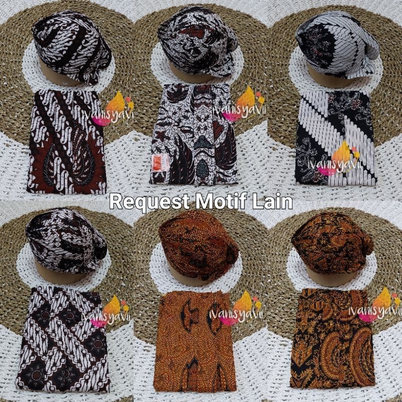 [Setelan] Jarik Instan + Blangkon Jogja | Motif Lengkap