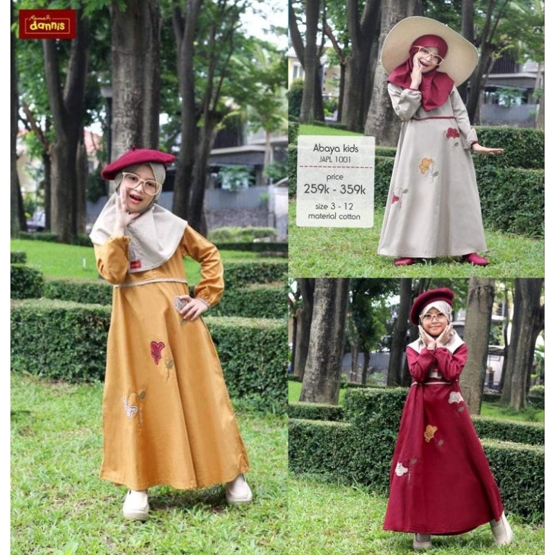 Model Terbaru Gamis Anak DANNIS JAPL 1001 Gold - Maroon - Beige