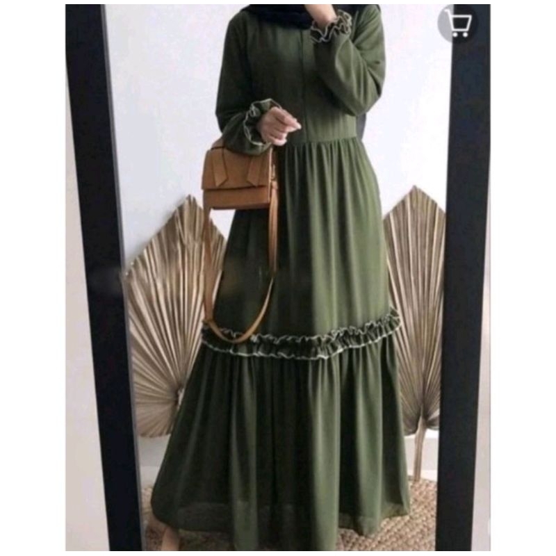 GAMIS RENDA / DRESS RAYON - MOSCREPE / GAMIS SOGAN RENDA REMPEL DAILY BUSUI WANITA