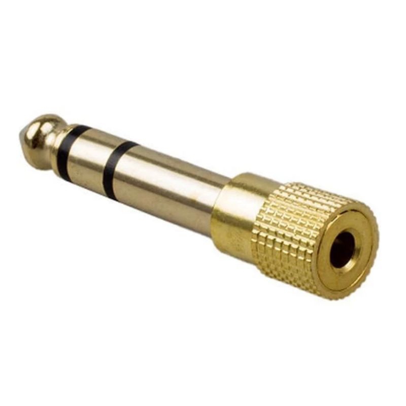 (COD) CONNECTOR KONEKTOR AUDIO 6.5 MALE TO 3.5 FEMALE GOLD PLATED / GENDER AUDIO