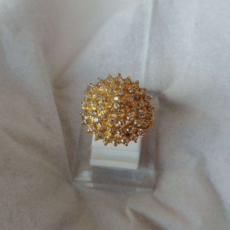 Cincin Lapis Emas Bunga Matahari