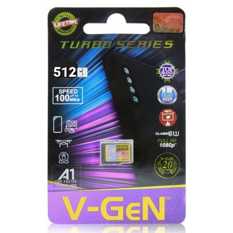 Memori Micro Sd V-Gen 512 GB Memory Card 512gb Class 10 Turbo Vgen Original Mmc Tf NA