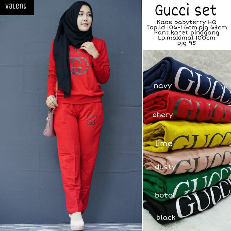 Gucci set setelan training olahraga set pakaian olahraga wanita sporty by valent original fashion so