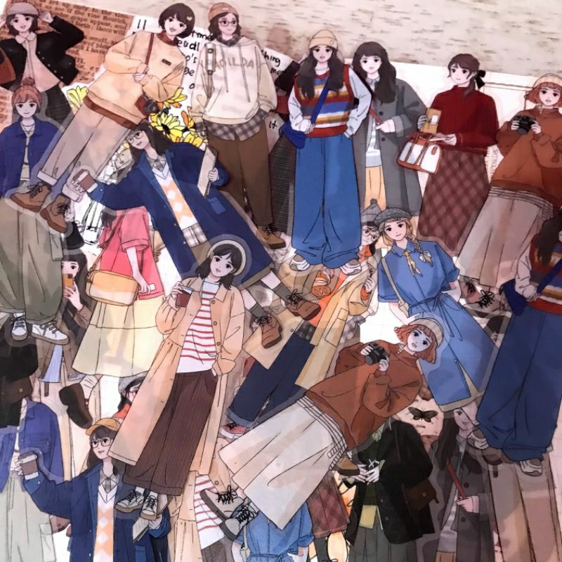 

Lovely Girl PET Sticker / Waterproof stiker for journaling / Bujo