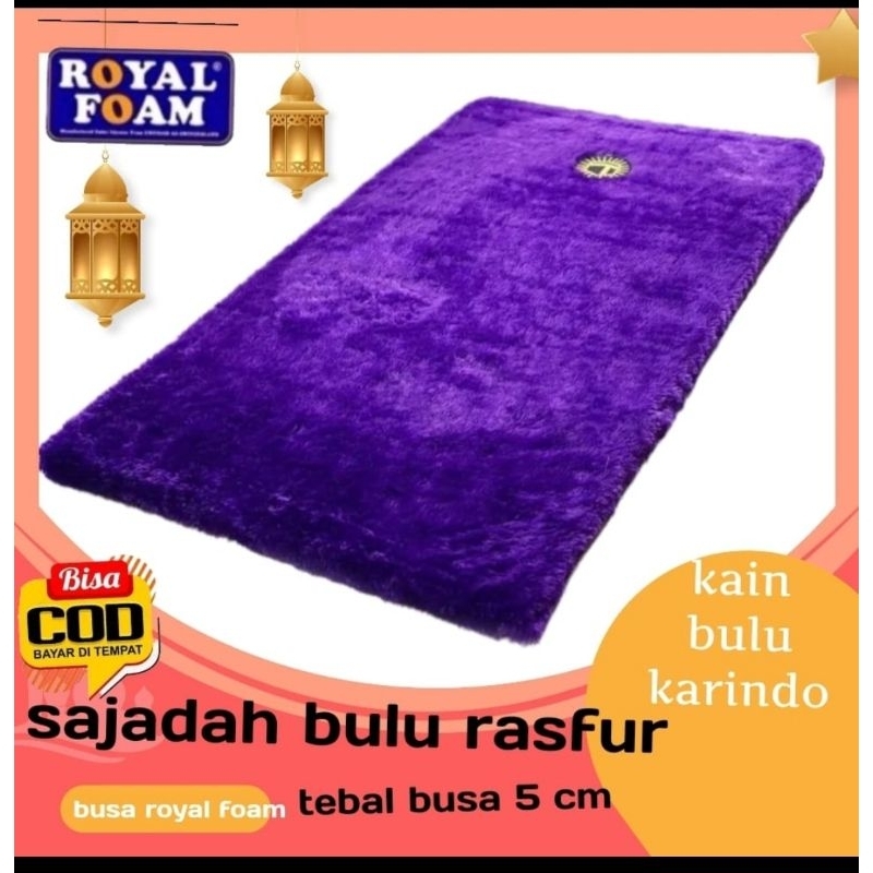 Sajadah Super Tebal Busa 5cm Sajadah Bulu Rasfur Lembut Halus Dan Empuk Polos Premium IQWAR