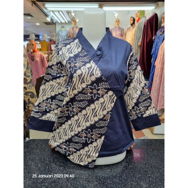 baju atasan katun Stretch resleting belakang