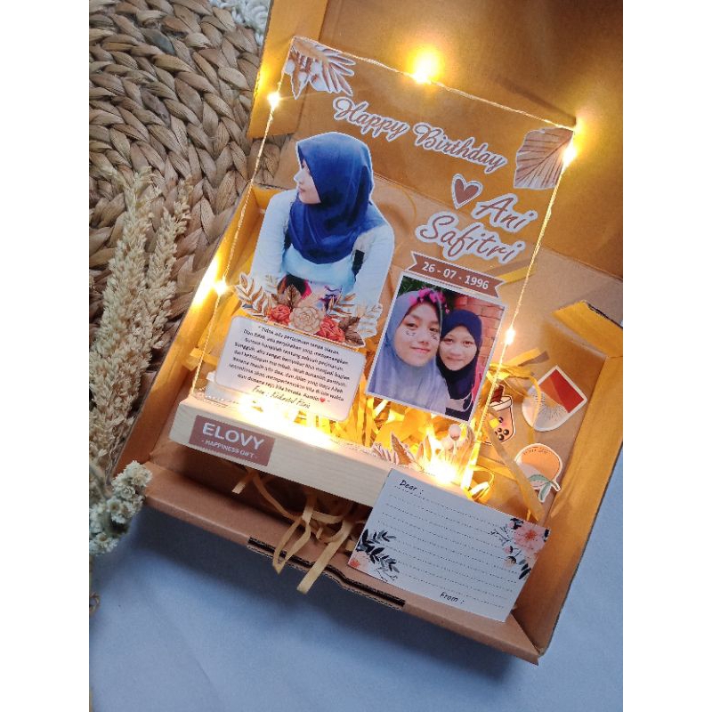 AKRILIK CUSTOM LED | KADO ULTAH, WEDDING, GRADUATION