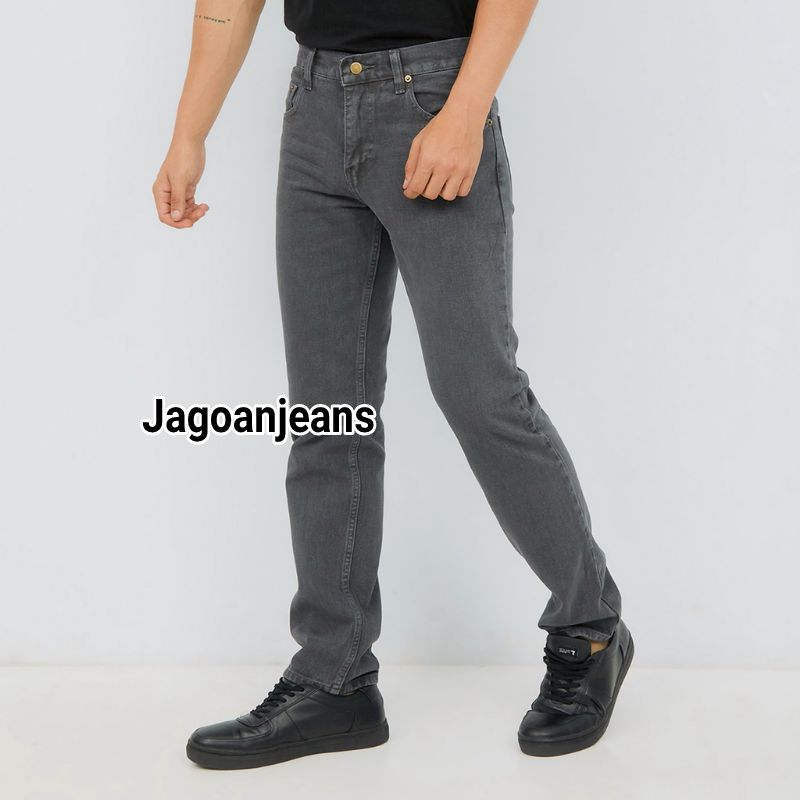 CELANA JEANS COWOK MODEL STANDAR REGULER WARNA ABU COKLAT CREAM