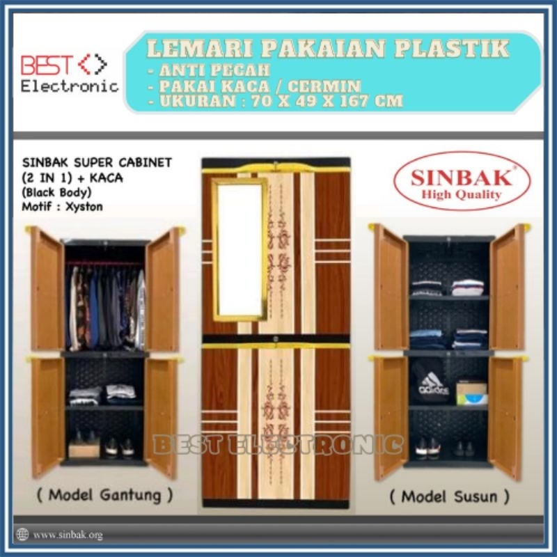 LEMARI PLASTIK PAKAIAN SERBAGUNA SINBAK SUPER KABINET