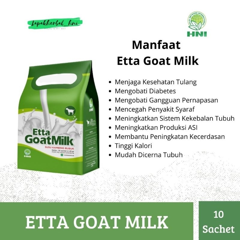 

GRA Etta Goat Milk HNI EGM - Susu Kambing Ettawa Bubuk isi 10 Sachet