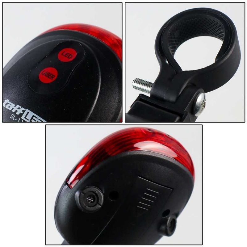 TaffLED Bicycle Laser Strobe Taillight 5 LED / Lampu Belakang LED Sepeda Tail Light Waterproof