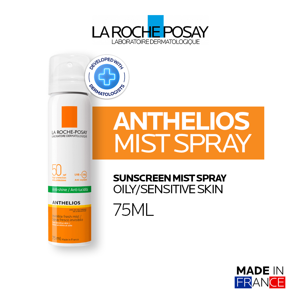 La Roche Posay Anthelios Mist Spray SPF 50+ PA++++ 75ml - Sunscreen Spray Kulit Berminyak/ Sensitif