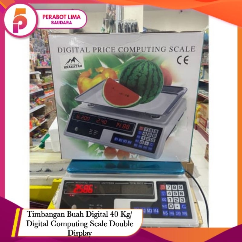Timbangan Buah Digital 40 Kg GSE/ Digital Computing Scale Double Display