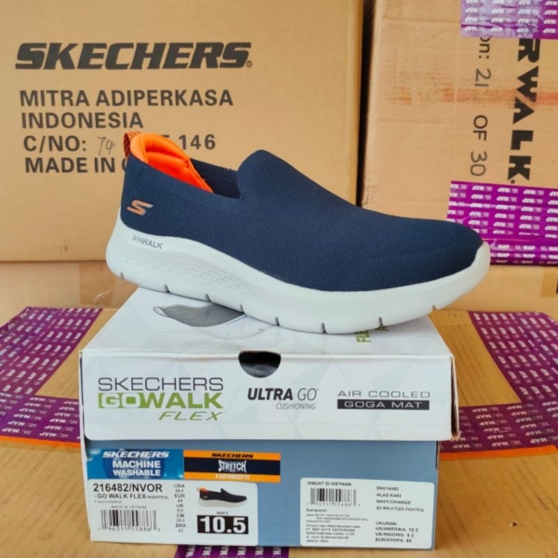 Sepatu Skechers Go Walk Flex Rightful Navy 216482/NVOR Men's Shoes